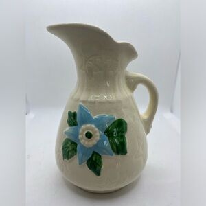 Hull Star Blue Flower Pitcher Vase 6 6 USA 6 Inch